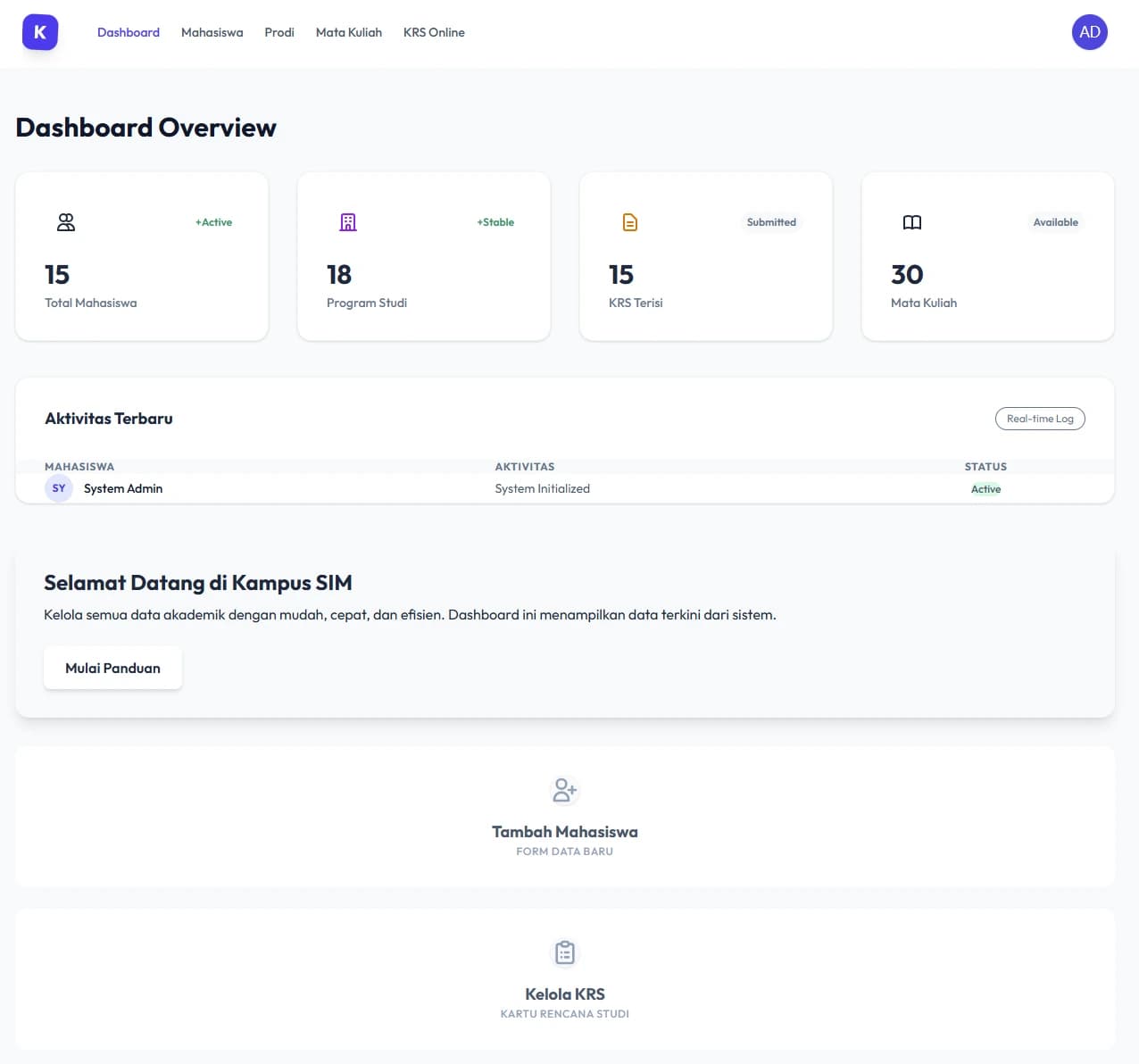Kampus-SIM website preview
